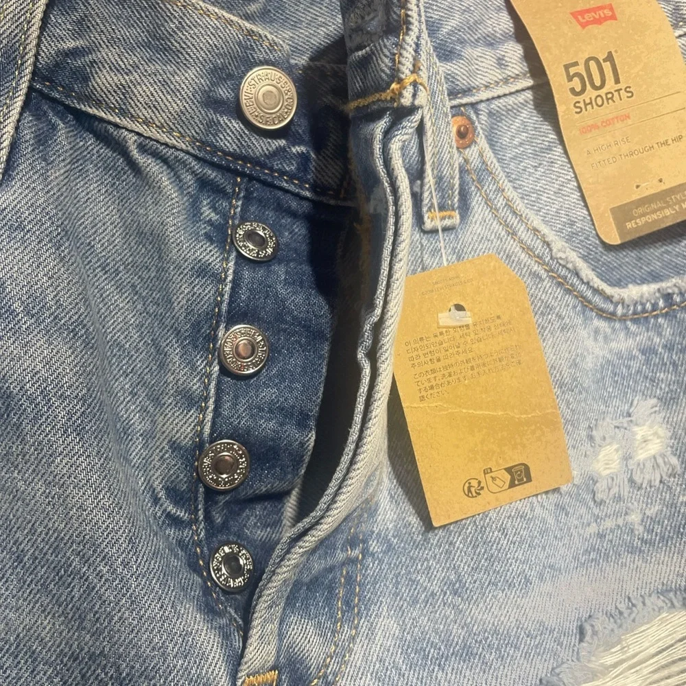 Levi's 501 Distressed Jean Shorts-NWT! - Picture 2 of 9